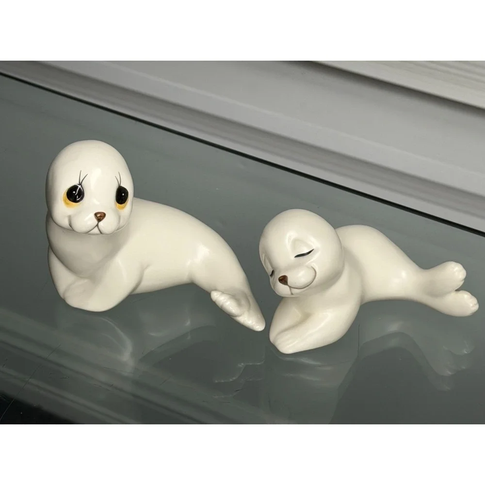 Vintage Seals Oxford Mother & Baby White Porcelain Figurines Made In Mexico